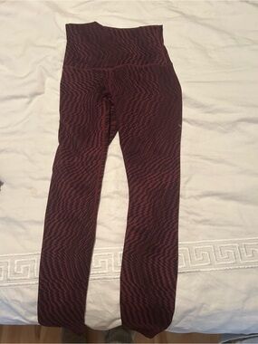 lululemon athletica Burgundy & Black Patterned High-Rise Leggings